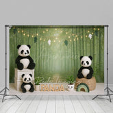 Aperturee - Aperturee Green Bamboo Forest Birthday Cake Smash Backdrop